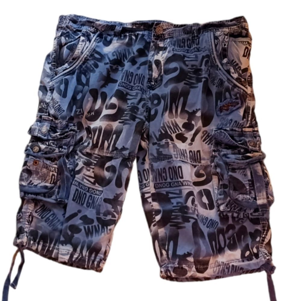 Hiking Cargo Camouflage Combat Shorts Green Multi Men's Size 36 by: AOWOFS